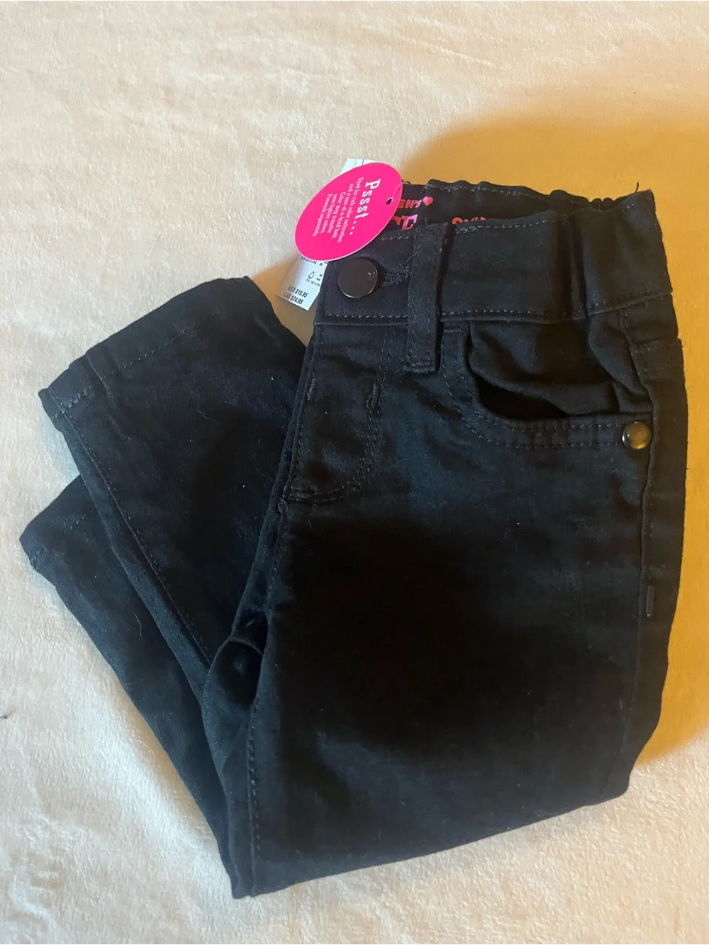Children Place Kids Black Slim Fit Bottoms 12-18m